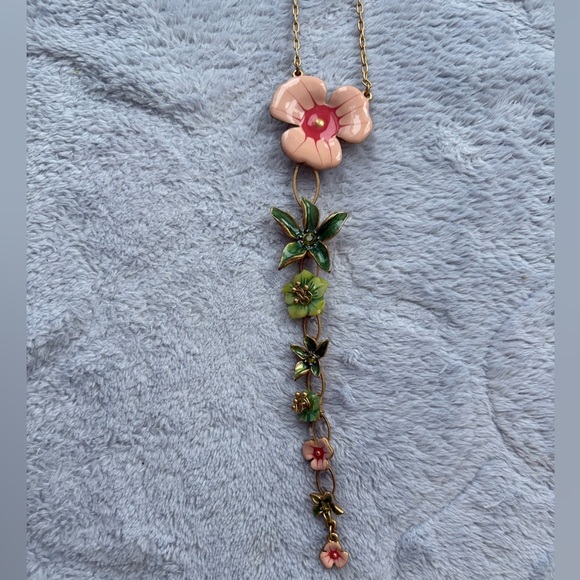 NWT Pilgrim Floral Summer Flower Long Necklace & Bracelet Set with Gold Hardware - Picture 3 of 15